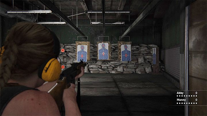 Wygranie zawodów strzeleckich jest proste - radzimy celować w czerwony obszar znajdujący się na samym środku tarczy, czyli na jej klatce piersiowej - The Last of Us 2: Strzelec wyborowy (Sharpshooter) - trofeum - The Last of Us 2 - poradnik do gry