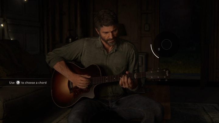 W trakcie scenki z Ellie, będziesz pokazywał dziewczynie jak grać na gitarze - The Last of Us 2: Prolog, Pobudka - solucja, opis przejścia - The Last of Us 2 - poradnik do gry