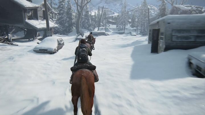 Jadąc za Diną natkniesz się na opuszczone budynki - The Last of Us 2: Punkt Widokowy, Patrol - solucja, opis przejścia - The Last of Us 2 - poradnik do gry