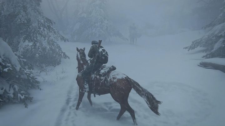 Wejdź po linię do góry i zejdźcie z Diną z budynku, a następnie wsiądź na konia - The Last of Us 2: Punkt Widokowy, Patrol - solucja, opis przejścia - The Last of Us 2 - poradnik do gry