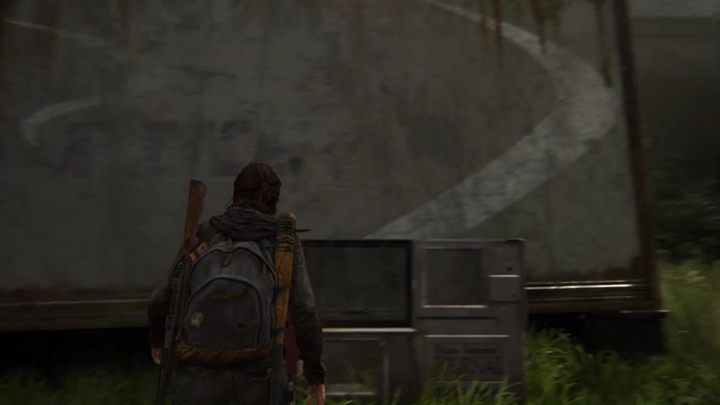 Przejdź przez otwór w ścianie blisko stołu, a następnie wskocz na skrzynki i na ciężarówkę - The Last of Us 2: Capital Hill, Kanał 13 - solucja, opis przejścia - The Last of Us 2 - poradnik do gry