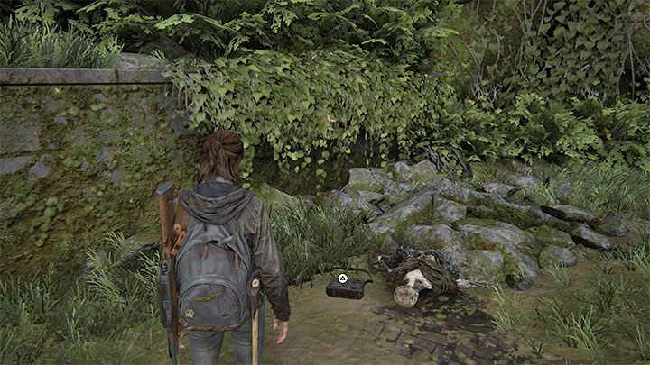 Rozejrzyj się za szkieletem, obok którego leży torba - The Last of Us 2: Śródmieście / Downtown - mapa sekretów, znajdziek - The Last of Us 2 - poradnik do gry