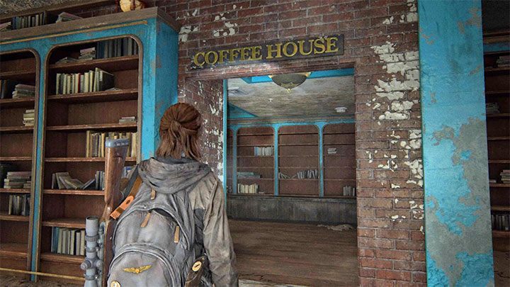 Wewnątrz księgarni znajdziesz przejście do pomieszczenia kawiarni Coffee House - The Last of Us 2: Podręczniki, umiejętności pasywne - The Last of Us 2 - poradnik do gry