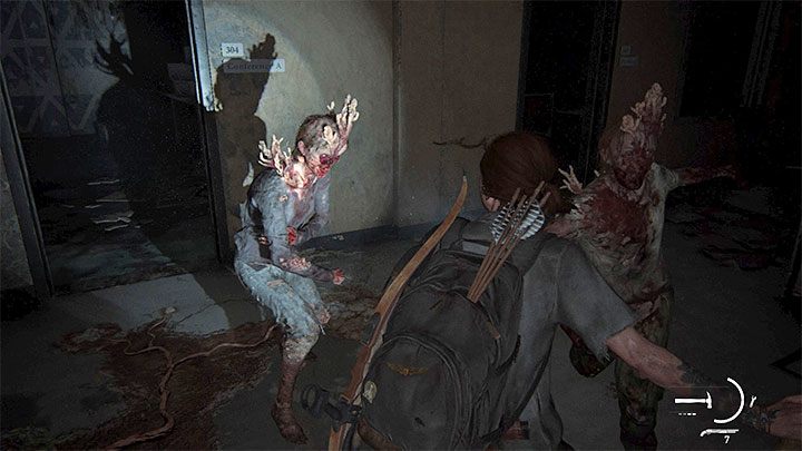 Po tym jak czyhacz wyjdzie z ukrycia najlepiej jest szybko pozbyć się go z wykorzystaniem strzelby lub innej broni o dużej sile rażenia - The Last of Us 2: Czyhacze (Stalkers) - taktyka, jak zabić - The Last of Us 2 - poradnik do gry