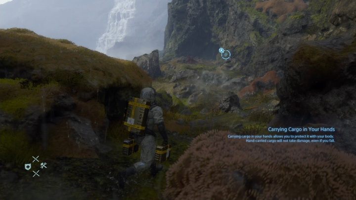 Gdy zbierzesz paczki, udaj się do jaskini, aby przeczekać burzę - Death Stranding: Prolog i rozdział 1 - Bridget | Opis przejścia, solucja - Death Stranding - poradnik do gry
