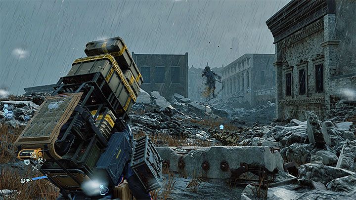 Skaner początkowo miga na biało, ale po tym jak znajdziesz się blisko wynurzonego zmieni swój kolor na pomnarańczowy - Jaką rolę w Death Stranding odgrywa ŁD (Łącznikowe Dziecko)? - Death Stranding - poradnik do gry