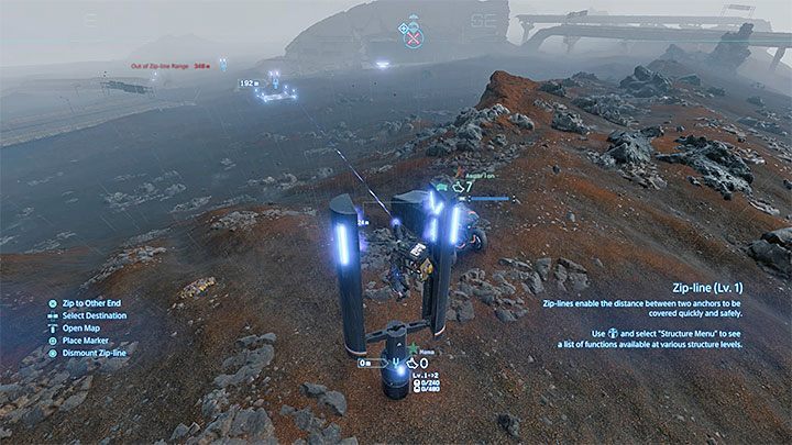 Pojedyncza tyrolka nie ma jeszcze żadnego zastosowania - należy połączyć 2 lub więcej tyrolek z tej samej okolicy - Jak skorzystać z tyrolki w Death Stranding? - Death Stranding - poradnik do gry