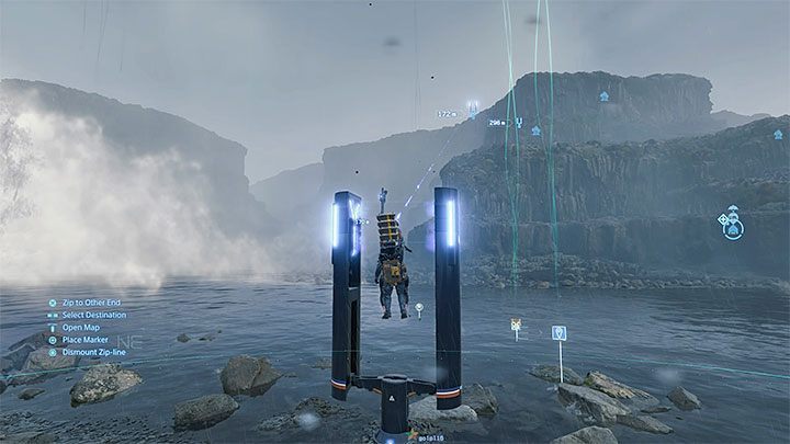 Tyrolki po raz pierwszy przydają się w zleceniu numer 42 (Collection: Scattered Rare Material Resources), które zakłada zebranie surowców rozrzuconych wokół wodospadu - Jak skorzystać z tyrolki w Death Stranding? - Death Stranding - poradnik do gry