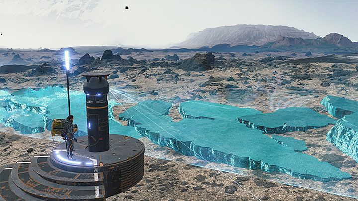 Po znalezieniu się we wsakzanym miejscu trzeba wejść w interakcję z terminalem i przekazać surowce - Jak i po co rozbudowywać sieć dróg w Death Stranding? - Death Stranding - poradnik do gry