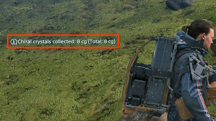 Od tego momentu możesz podchodzić do odnajdywanych w świecie gry kryształków i przytrzymywać przycisk interakcji, żeby je zabrać - Jak zbierać kryształki chilorium w Death Stranding? - Death Stranding - poradnik do gry