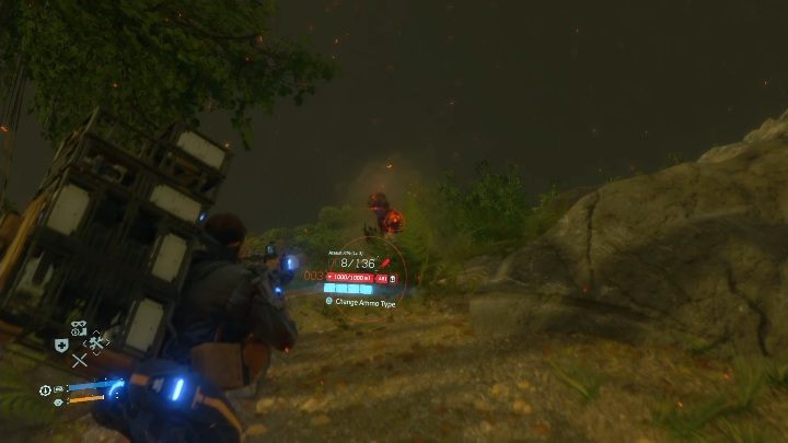 Po tym jak dostatecznie osłabisz Ungera przemieści się w inne miejsce na mapie - Death Stranding: Rozdział 11 - Clifford Unger | Opis przejścia, solucja - Death Stranding - poradnik do gry