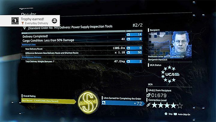 Możesz zdecydować się na dowolne standardowe zlecenie - Lista trofeów i osiągnięć w Death Stranding - Death Stranding - poradnik do gry