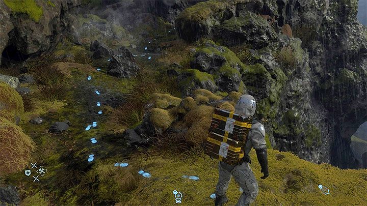 W trakcie podróżowania po świecie gry możesz odnajdywać ślady stóp - pojawiają się one na ziemi po załączeniu skanera - Death Stranding - poradnik do gry