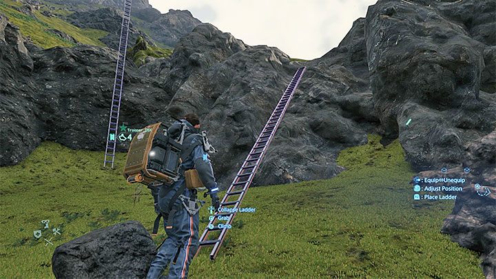 Drabina nie jest w Death Stranding przedmiotem jednorazowego użytku - można ją z powrotem zwinąć i zabrać - Death Stranding - poradnik do gry