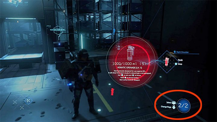 Po wywołaniu rozwijanego menu możesz zauważyć, że nie znajdują się w nim wszystkie przedmioty z aktualnego inwentarza głównego bohatera - Death Stranding - poradnik do gry