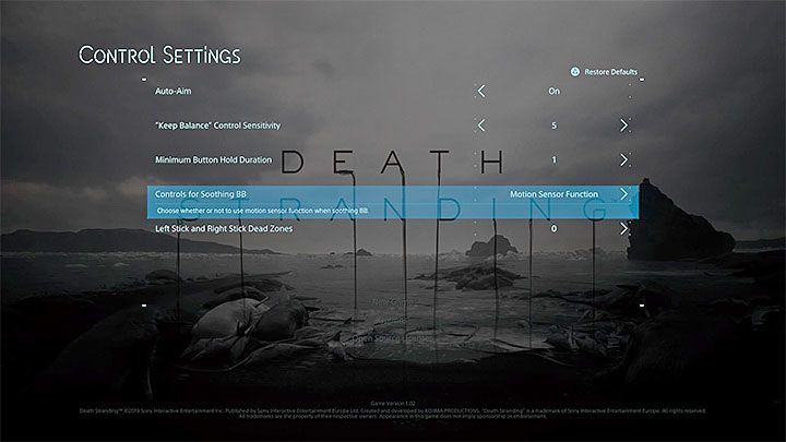 Dodatkowe ustawienia sterowania znajdziesz w menu Control Settings oraz Camera Settings - Death Stranding - sterowanie - Death Stranding - poradnik do gry