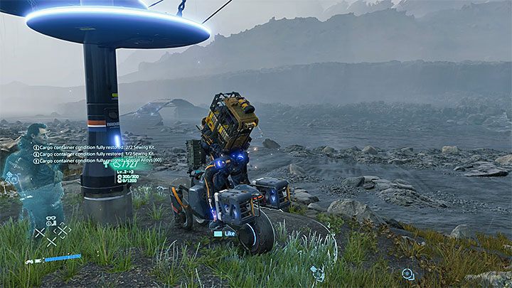 Ustawienie się pod schronem temporalnym może doprowadzić do natychmiastowego naprawienia transportowanych pojemników - Jak naprawić uszkodzony ładunek w Death Stranding? - Death Stranding - poradnik do gry