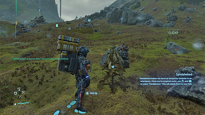 Drugi sposób to odnajdywanie interaktywnych krzaków sandałowca (Sandalweed) - Co zrobić, gdy zużyją się buty w Death Stranding? - Death Stranding - poradnik do gry