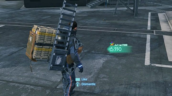 3) Lajkowaniu działalności innych graczy - Każdy odnaleziony ślad obecności innego gracza możesz nagrodzić lajkiem, tzn - Jak wygląda multiplayer w Death Stranding? - Death Stranding - poradnik do gry