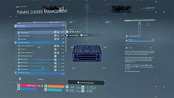 Warto dodać, że granaty EX nie lądują automatycznie w inwentarzu bohatera - Po co w Death Stranding używa się prysznica i WC? - Death Stranding - poradnik do gry