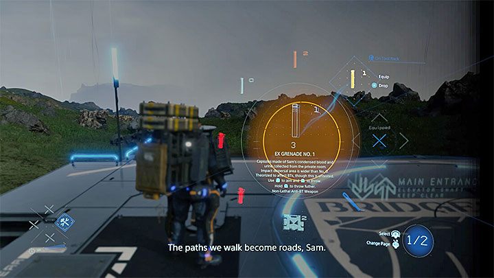 Granaty EX mogą być używane do nakłaniania wynurzonych do przemieszczenia się w inne miejsce - Po co w Death Stranding używa się prysznica i WC? - Death Stranding - poradnik do gry