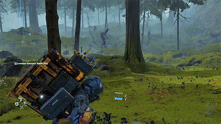 Antena początkowo miga na biało, ale zmienia ona też swój kolor na pomarańczowy, gdy wynurzony znajduje się już bardzo blisko bohatera - Jak uniknąć wynurzonych w drodze na farmę wiatrową w Death Stranding? - Death Stranding - poradnik do gry