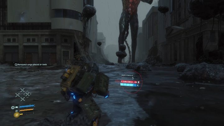 Gigant jest bardzo statyczną postacią, może Cię jednak zaatakować wysyłając inne BT - Gigant | Boss w Death Stranding - Death Stranding - poradnik do gry