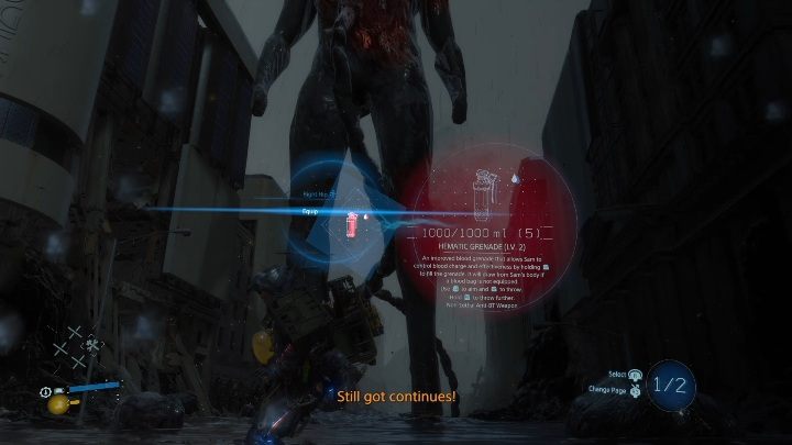 Jeśli nie będziesz mieć przy sobie wyrzutni rakiet zaopatrz się w Hematic Grenade - Gigant | Boss w Death Stranding - Death Stranding - poradnik do gry