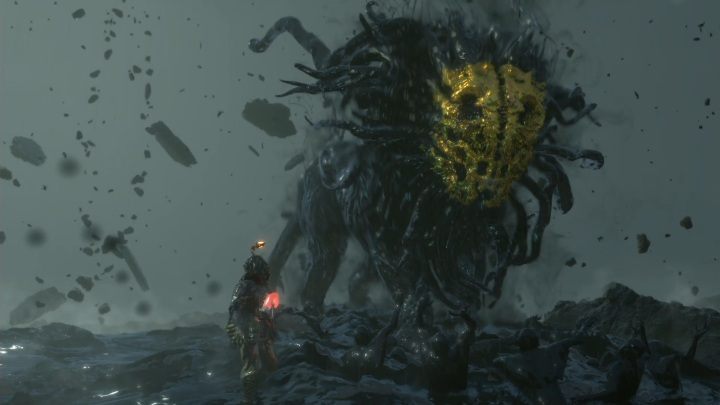 Na przerywnikach bestia będzie wydawać się ogromna, jednak jej rozmiar znacznie zmniejszy się w ostatecznej walce - Czworonożna bestia | Boss w Death Stranding - Death Stranding - poradnik do gry