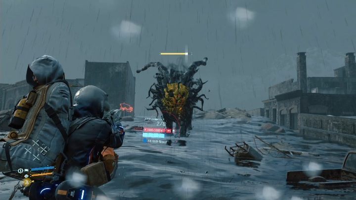 Jako, że bestia jest dość sporych rozmiarów najlepiej atakować ją, gdy jest skupiona na celu - Czworonożna bestia | Boss w Death Stranding - Death Stranding - poradnik do gry