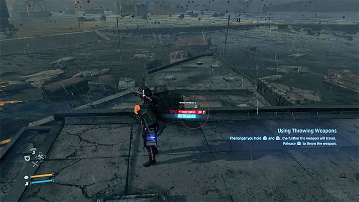 W trakcie rozgrywania pojedynku przemieszczaj się pomiędzy dachami częściowo zanurzonych budynków - Kałamarnica | Boss w Death Stranding - Death Stranding - poradnik do gry