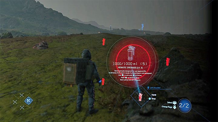 Hematogranaty są używane do przepędzania wynurzonych (BTs) - Jak zdobyć pierwsze bronie w Death Stranding? - Death Stranding - poradnik do gry