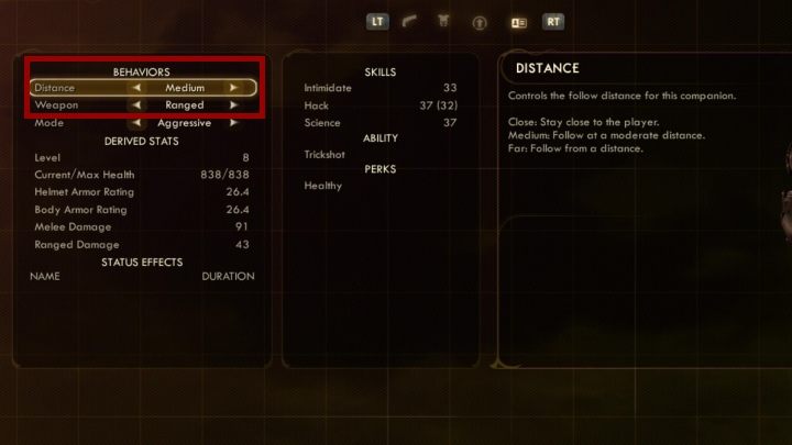 Dodatkowo wejdź także w menu uzbrojenia kompanów i pozbądź się broni do walki wręcz - Jak przetrwać w trybie Supernova w The Outer Worlds? - The Outer Worlds - poradnik do gry