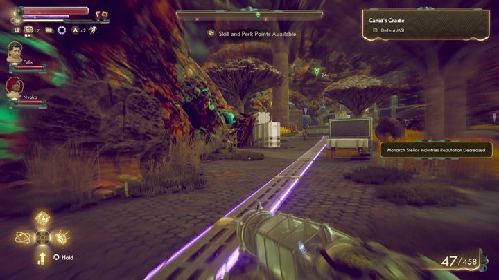 Następnie będziesz musiał podjąć decyzję po czyjej stronie stanąć w konflikcie - Kanidzia kołyska | Misja poboczna w The Outer Worlds - The Outer Worlds - poradnik do gry