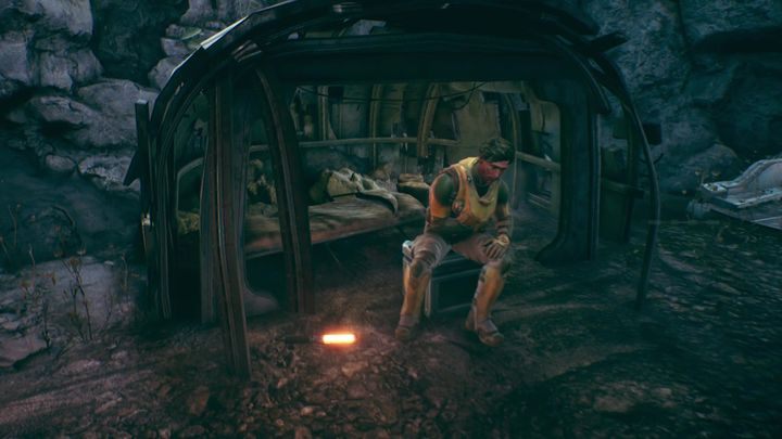 Porozmawiaj z nim (jeśli posiadasz odpowiednią ilość punktów medycyny, to możesz go oparzyć) i przekonaj do oddania swojej broni - Obcy w obcym kraju | Solucja The Outer Worlds - The Outer Worlds - poradnik do gry