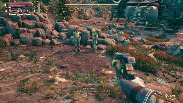 Po ominięciu maruderów, wyjdziesz na obszar, gdzie znajduje się szukany przez ciebie statek - Obcy w obcym kraju | Solucja The Outer Worlds - The Outer Worlds - poradnik do gry