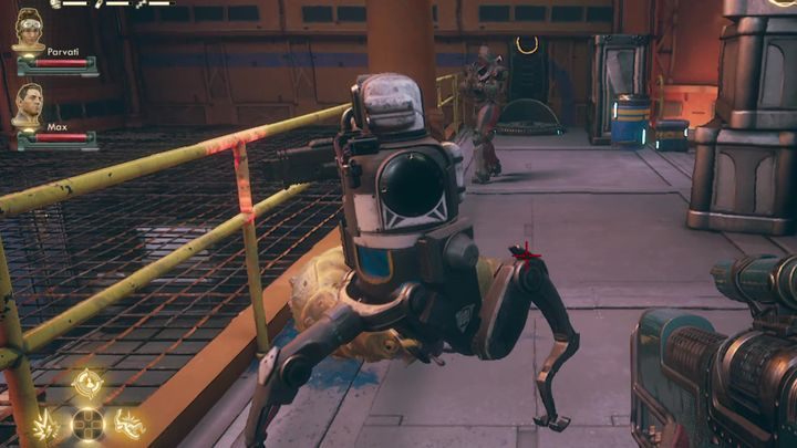 W pewnym momencie dotrzesz do pomieszczenia z terminalem - musisz wejść z nim w interakcję i zresetować pompy kropelkowe - Statek w opałach | Misja poboczna w The Outer Worlds - The Outer Worlds - poradnik do gry