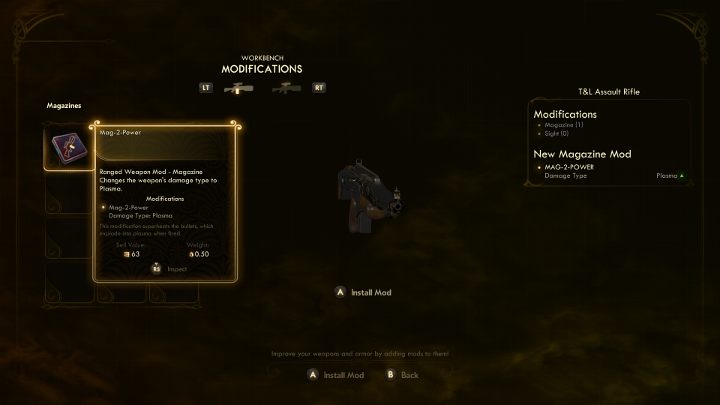 Modyfikacje broni sprawią, że stanie się ona lepsza. - 10 najlepszych porad na start | The Outer Worlds - The Outer Worlds - poradnik do gry