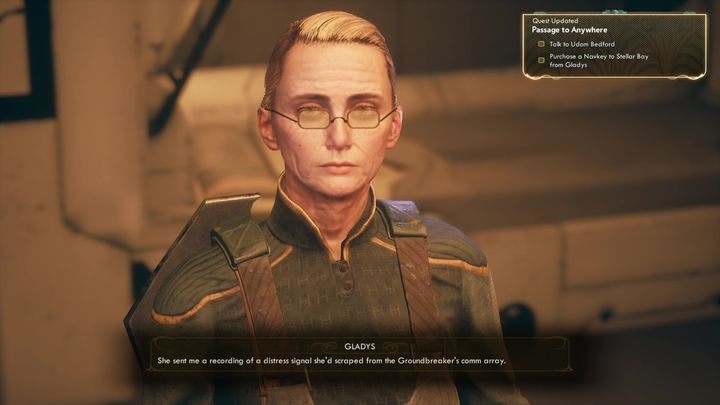 Twoim pierwszym zadaniem jest udanie się do Gladys na Pionierze - Nie kąsaj słońca | Misja towarzysza w The Outer Worlds - The Outer Worlds - poradnik do gry