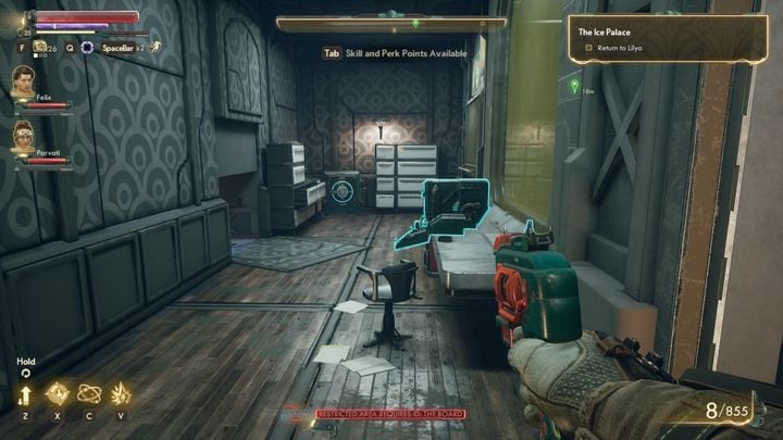 Następnie wróć się w okolice korytarza, który doprowadził cię do stacji - Lodowy pałac | Misja poboczna w The Outer Worlds - The Outer Worlds - poradnik do gry