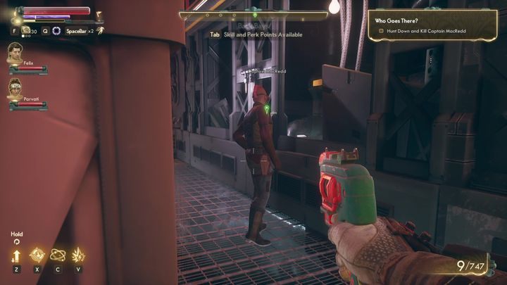 MacRedd zamieszkuje doki na rufie, do których dostać się możesz za pomocą windy znajdującej się w głównym pasażu Pioniera - Kim jesteś | Misja poboczna w The Outer Worlds - The Outer Worlds - poradnik do gry