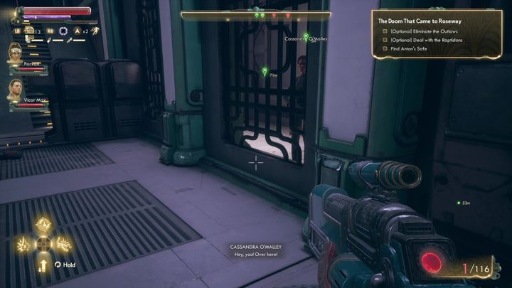 W pewnym momencie dotrzesz na stołówkę, przejdź przez nią i przejdź przez pozbawione drzwi przejście - Przyszła na Rozarium zagłada | Misja poboczna w The Outer Worlds - The Outer Worlds - poradnik do gry