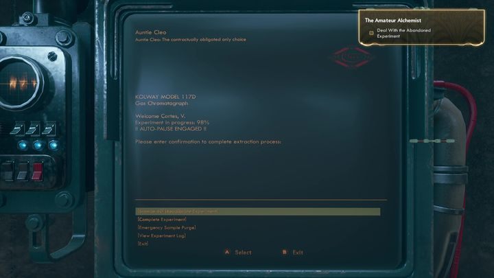 Na koniec wróć do Vaughna i zamelduj o zakończeniu eksperymentu - Alchemik-amator | Misja poboczna w The Outer Worlds - The Outer Worlds - poradnik do gry