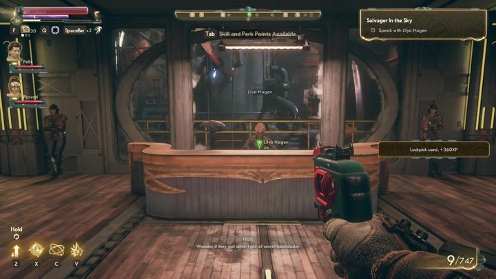 Kiedy już dotrzesz do Lilyi, porozmawiaj z nią, aby zakończyć zadanie - Odzyskiwacz w przestworzach | Misja poboczna w The Outer Worlds - The Outer Worlds - poradnik do gry