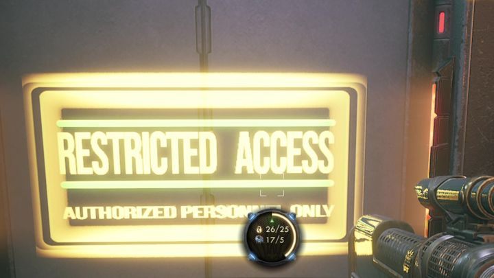 Dostanie się do pokoju ochrony będzie wymagać od ciebie odpowiednio rozwiniętej zdolności otwierania zamków - Pusty człowiek | Misja towarzysza w The Outer Worlds - The Outer Worlds - poradnik do gry