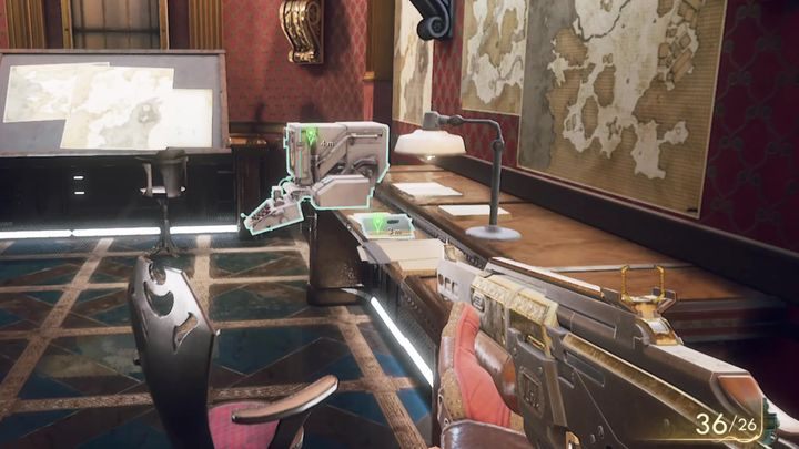 W biurze będziesz mógł zabrać dokumenty oraz przeczytać wiadomości na terminalu Rachel - Kobieta do przeróbki | Solucja The Outer Worlds - The Outer Worlds - poradnik do gry