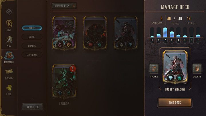 Na początku musisz się zdecydować które Regiony mają znaleźć się w Twoim decku - minimalnie 1, a maksymalnie 2 - Tworzenie talii w Legends of Runeterra - Legends of Runeterra - poradnik do gry
