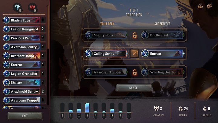 Po każdej wygranej możesz zdecydować, czy chcesz wymienić losowo wybrane karty z Twojej talii na inne - Ekspedycje - Tryby rozgrywki w - Legends of Runeterra - poradnik do gry