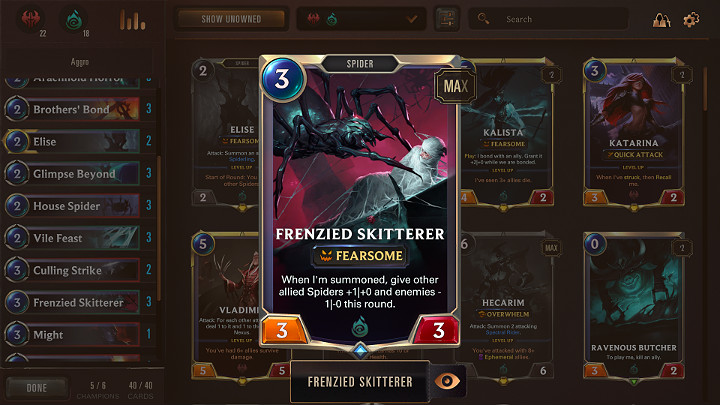 Defensywa nie jest najmocniejszą stroną tej talii dlatego na próżno szukać tutaj stronników z dużą ilością punktów zdrowia - Noxus & Shadow Isles | Najlepsze tanie talie na start | Legends of Runeterra - Legends of Runeterra - poradnik do gry