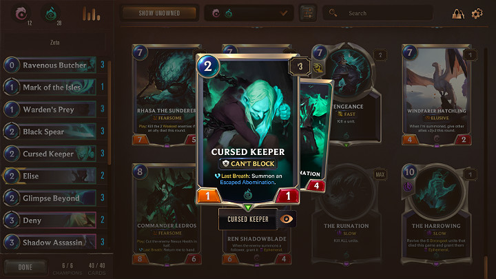 Defensywa nie jest może najmocniejszą stroną prezentowanej talii więc często będziesz musiał korzystać z zaklęć wspomagających, które ułatwią Ci wykonanie korzystnej wymiany ze stronnikiem przeciwnika lub nawet na odesłanie niewygodnego przeciwnika do ręki Gracza (Will of Ionia) - Shadow Isles & Ionia | Najlepsze talie | Legends of Runeterra - Legends of Runeterra - poradnik do gry